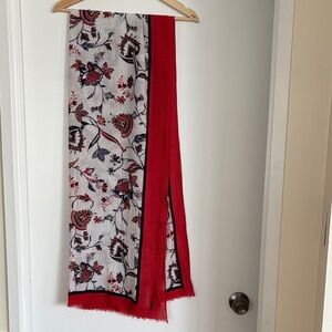 Floral Red and Black Women's Scarf
